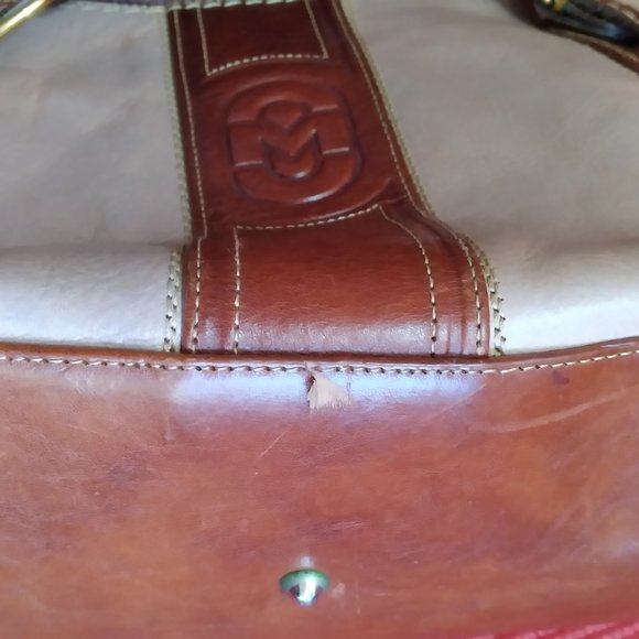 MARINO ORLANDI Italian Leather shoulder bag Pale Plum & Brown - Picture 10 of 12